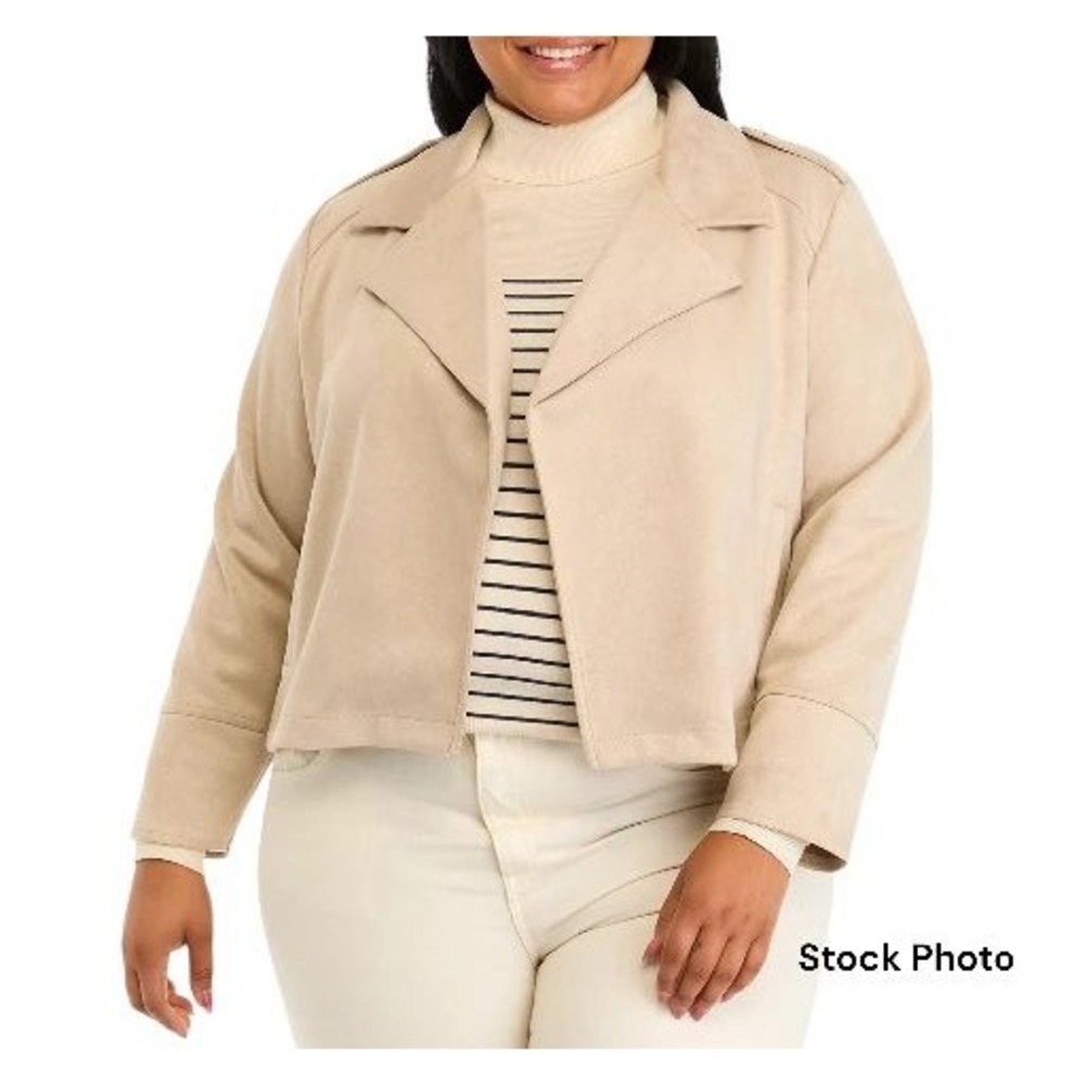 Philosophy Republic‎ Clothing Wms Faux Suede Moto Bomber Jacket Creme Large EUC